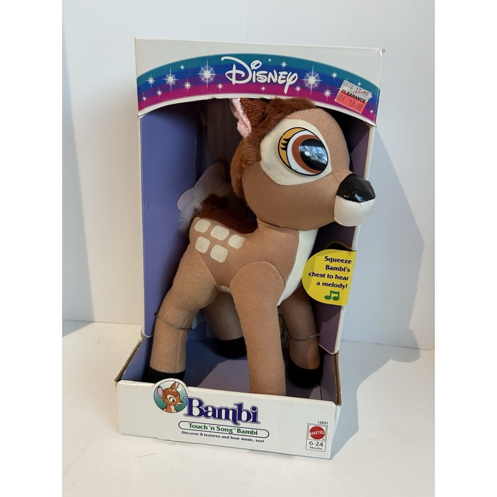 Vintage Disney Bambi Touch 'n Song Bambi Mattel 1993 In‎ Box- NO Sound